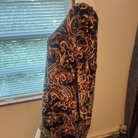 La Vanya Multi-color 3/4 sleeves Paisley dress, size 1X - Picture 2 of 5
